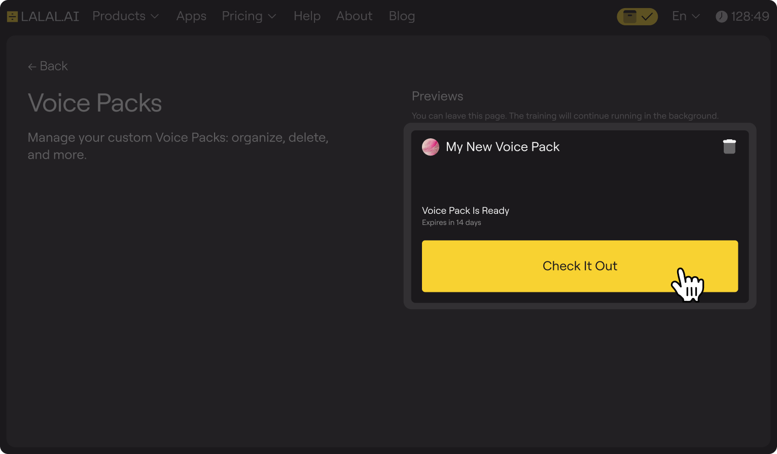 Check for voice cloner preview